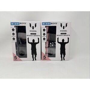 Messi 5pk Kids Strech Boxer Briefs‎ Underwear Size Large 10-12 NWT Lot Of 2